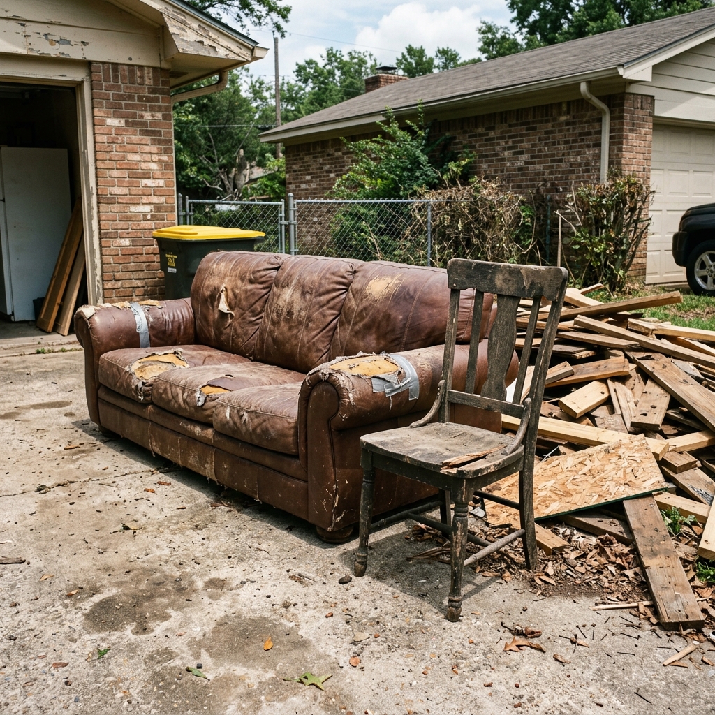 Removing an old sofa from a home safely